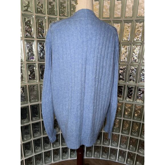 Helmut Lang Cardigan Wool/Alpaca Distress Button Blue Italian Yarn - Size Medium - Picture 5 of 12